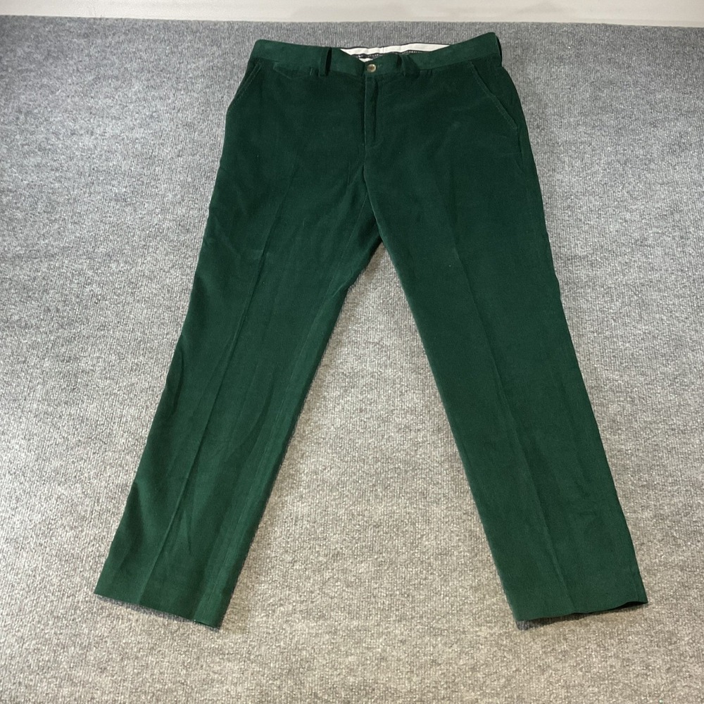 TailorByrd Collection Mens Forest Green Corduroy Pants 36x30 Straight Leg Chinos
